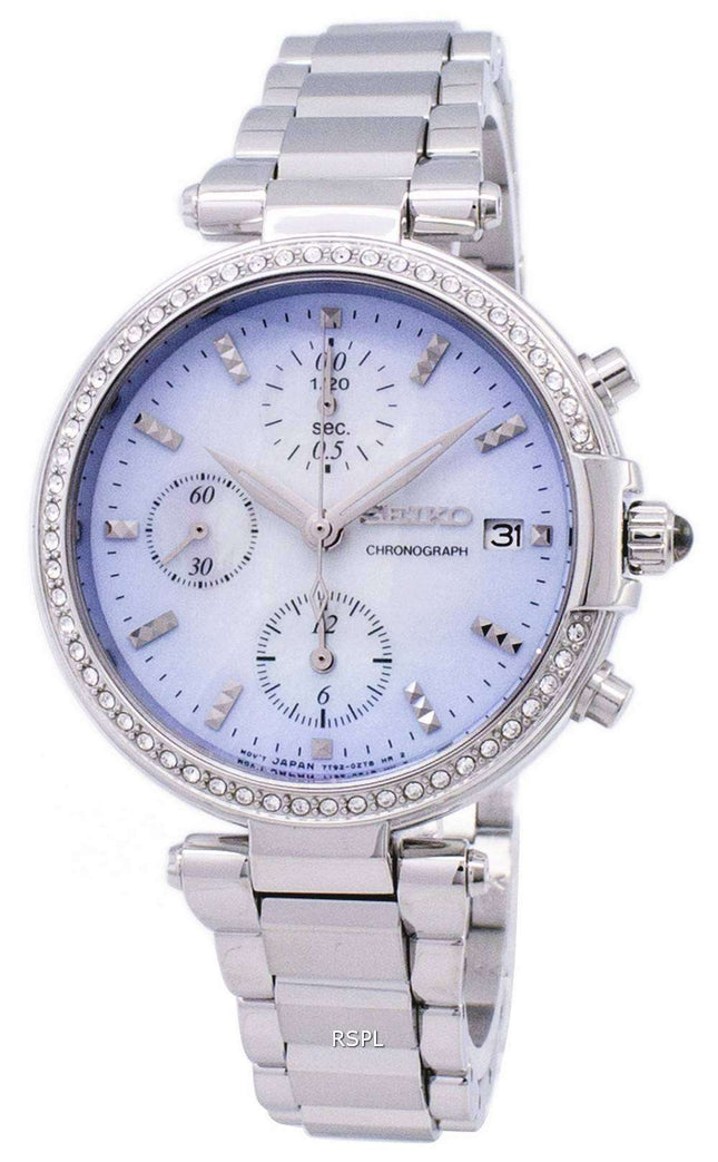 Seiko Chronograph Quartz Diamond Accent SNDV39 SNDV39P1 SNDV39P Women's Watch