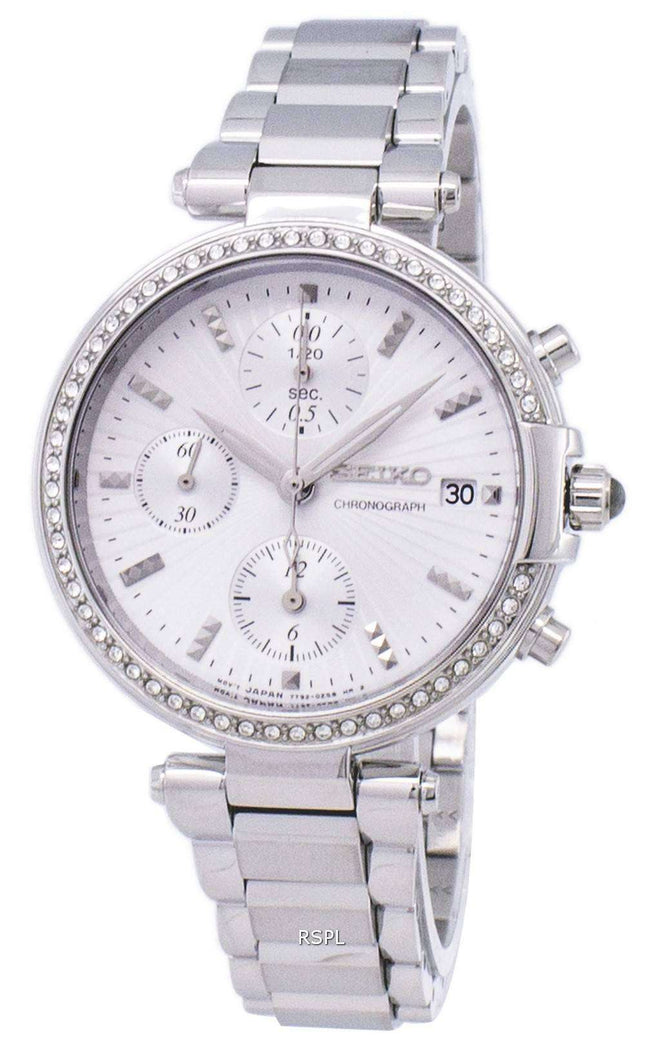 Seiko Chronograph Quartz Diamond Accent SNDV41 SNDV41P1 SNDV41P Women's Watch