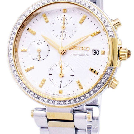 Seiko Chronograph Quartz Diamond Accent SNDV42 SNDV42P1 SNDV42P Women's Watch