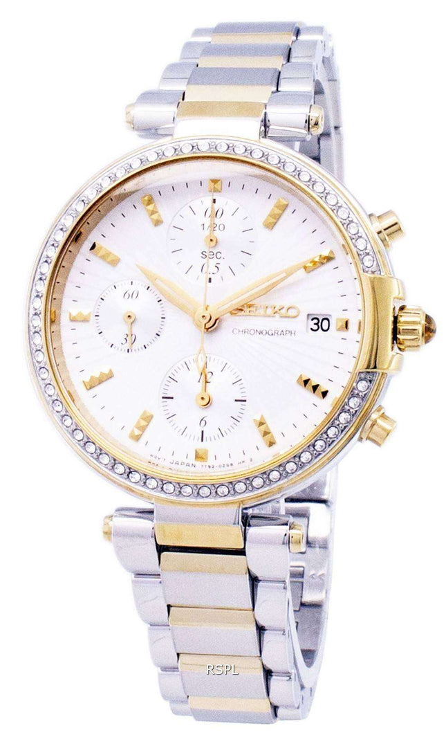 Seiko Chronograph Quartz Diamond Accent SNDV42 SNDV42P1 SNDV42P Women's Watch