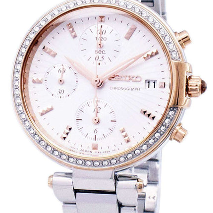 Seiko Chronograph Quartz Diamond Accent SNDV44 SNDV44P1 SNDV44P Women's Watch