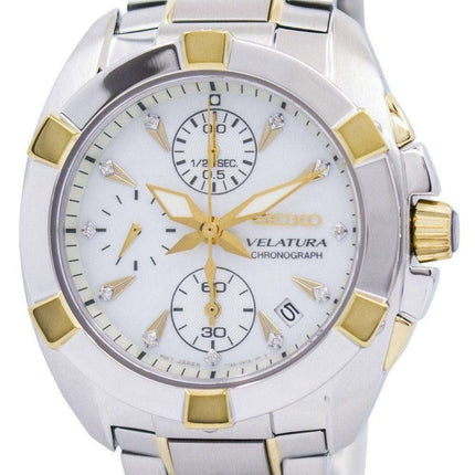 Seiko Velatura Chronograph SNDZ40 SNDZ40P1 SNDZ40P Ladies Diamonds Collection Watch