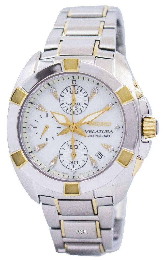 Seiko Velatura Chronograph SNDZ40 SNDZ40P1 SNDZ40P Ladies Diamonds Collection Watch