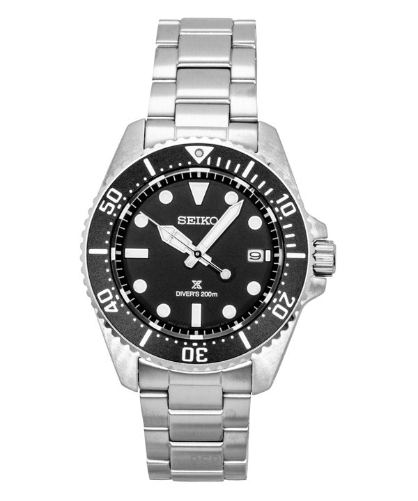 Seiko Prospex Stainless Steel Black Dial Solar Diver's SNE597P1 200M Men's Watch