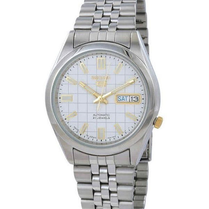 Seiko 5 Jubilee Bracelet White Dial 21 Jewels Automatic SNKF77J1 Mens Watch