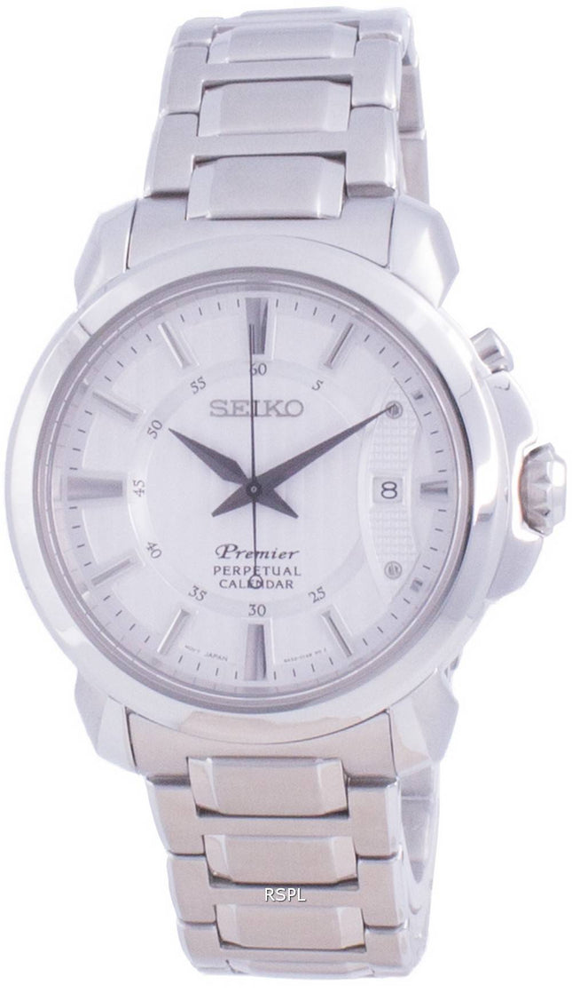 Seiko Premier Perpetual Calendar Quartz SNQ155 SNQ155P1 SNQ155P 100M Mens Watch