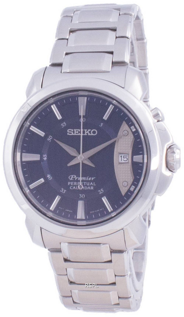 Seiko Premier Perpetual Calendar Quartz SNQ157 SNQ157P1 SNQ157P 100M Mens Watch