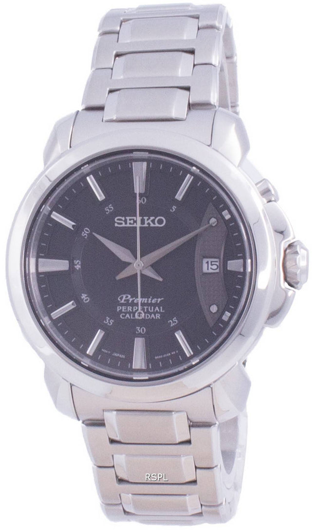 Seiko Premier Perpetual Calendar Quartz SNQ159 SNQ159P1 SNQ159P 100M Mens Watch