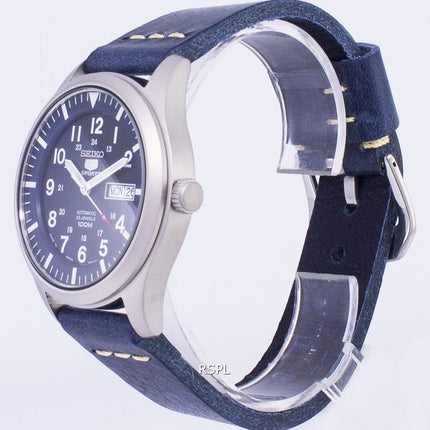 Seiko 5 Sports SNZG11J1-LS15 Automatic Dark Blue Leather Strap Men's Watch