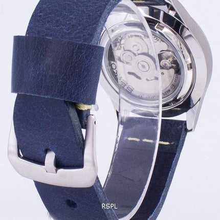 Seiko 5 Sports SNZG11J1-LS15 Automatic Dark Blue Leather Strap Men's Watch