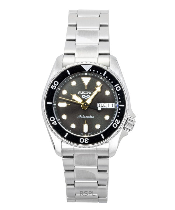 Seiko 5 Sports SKX Street Stonewash Stainless Steel Black Dial Automatic SRPL79K1 100M Men's Watch