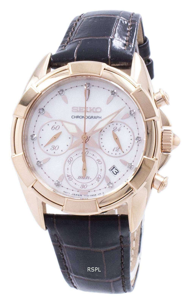 Seiko Chronograph Quartz Diamond Accent SRW784 SRW784P1 SRW784P Women's Watch