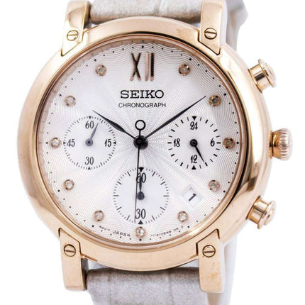 Seiko Chronograph Quartz Crystals SRW834 SRW834P1 SRW834P Womens Watch