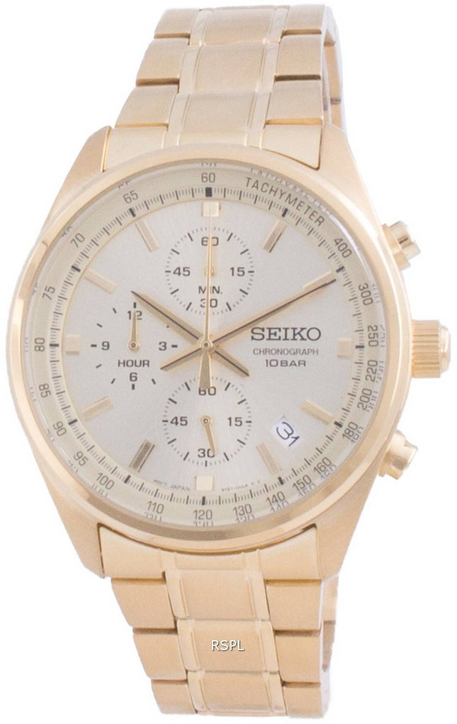 Seiko Chronograph Quartz SSB382 SSB382P1 SSB382P 100M Mens Watch