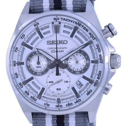 Seiko Neo Sports Chronograph White Dial Quartz SSB401 SSB401P1 SSB401 100M Men's Watch