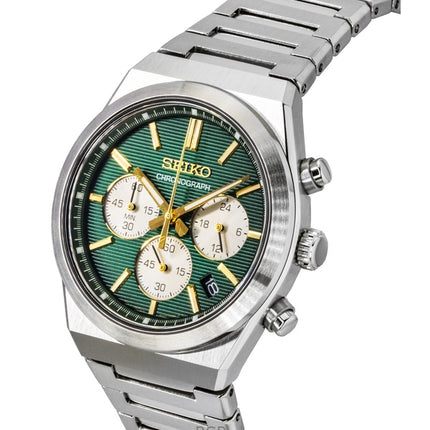 Seiko Sport Chronograph Stainless Steel Green Dial Quartz SSB461P1 100M Men's Watch