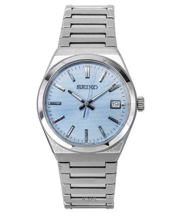 Seiko Classic Stainless Steel Light Blue Dial Quartz SUR599P1 100M Men's Watch