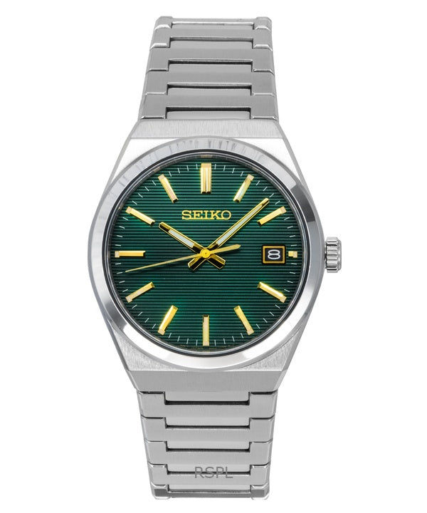 Seiko Classic Stainless Steel Green Dial Quartz SUR601P1 100M Men's Watch
