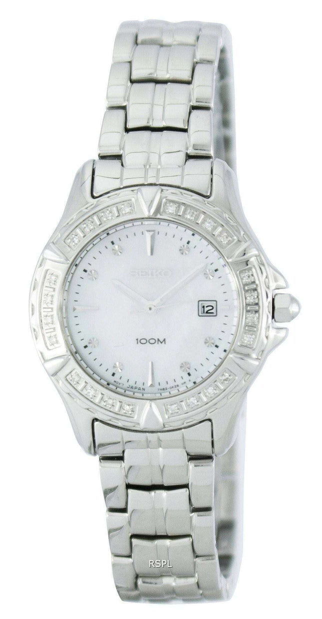 Seiko Quartz Diamond Accent 100M SXDA97 SXDA97P1 SXDA97P Women's Watch