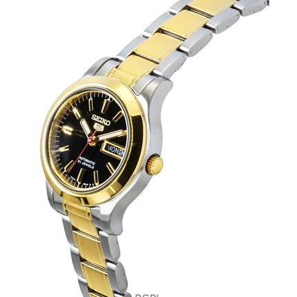 Seiko 5 Two Tone Stainless Steel Black Dial 21 Jewels Automatic SYMD94K1 Women's Watch