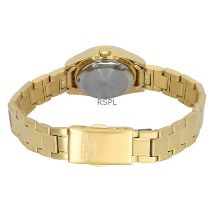 Seiko 5 Gold Tone Stainless Steel White Dial Automatic SYMK30K1 30M Women's Watch
