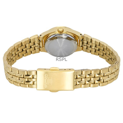 Seiko 5 Gold Tone Stainless Steel Gold Dial Automatic SYMK36K1 Women's Watch