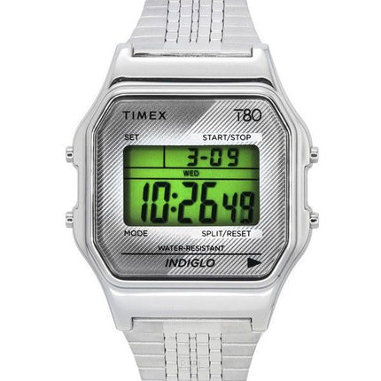 Timex T80 Digital Stainless Steel Bracelet Quartz TW2R79300 Unisex Watch