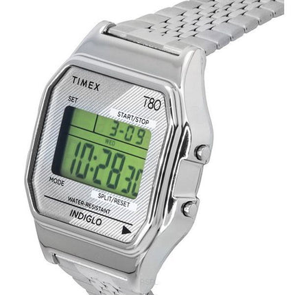 Timex T80 Digital Stainless Steel Bracelet Quartz TW2R79300 Unisex Watch