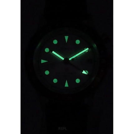 Timex Waterbury Traditional GMT Leather Strap White Dial Quartz TW2U99100 100M Mens Watch