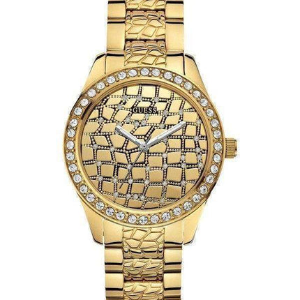 Guess Feminine Animal Crystals Silver Tone Quartz U0236L2 Women's Watch