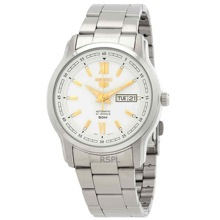 Refurbished Seiko 5 Stainless Steel White Dial Automatic SNKP15K1 Men's Watch