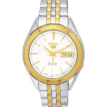 Refurbished Seiko 5 Two Tone Stainless Steel White Dial Automatic SNKL24J1 Men's Watch