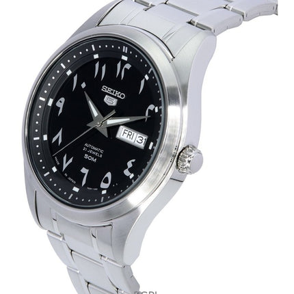 Refurbished Seiko 5 Stainless Steel Black Arabic Dial Automatic SNKP21J1 Men's Watch