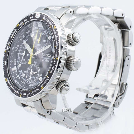Refurbished Seiko Chronograph SNA411 SNA411P1 SNA411P Pilot's Flight Alarm 200M Men's Watch