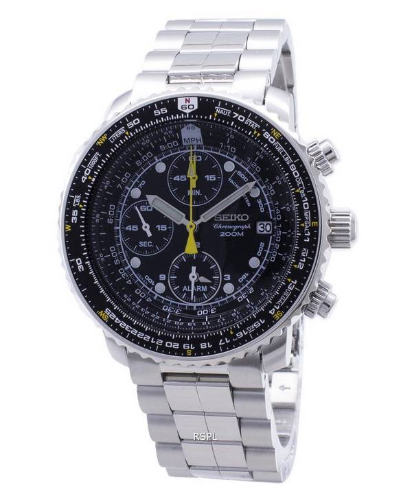 Refurbished Seiko Flightmaster Chronograph Quartz Diver's SNA411 SNA411P1 SNA411P 200M Men's Watch