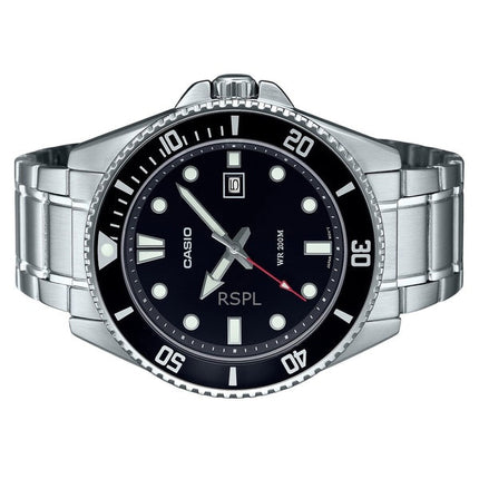 Refurbished Casio Standard Analog Stainless Steel Black Dial Quartz MDV-107D-1A1 200M Men's Watch