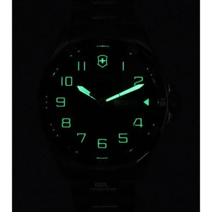 Victorinox Swiss Army FieldForce Stainless Steel Black Dial Quartz 241849 100M Mens Watch