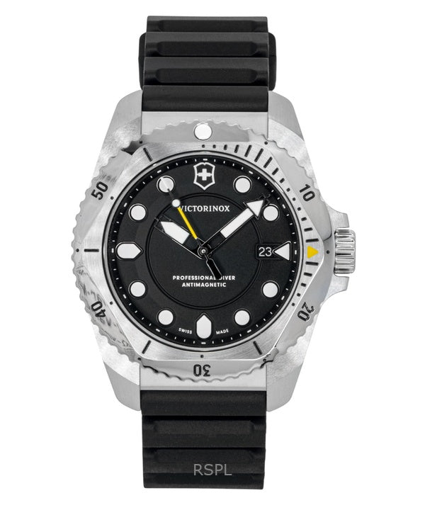 Victorinox Dive Pro Rubber Strap Matt Black Dial Quartz Diver's 241990 300M Men's Watch