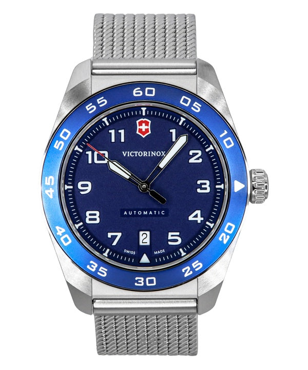 Victorinox Swiss Army Stainless Steel Blue Dial Automatic 242045 100M Men's Watch