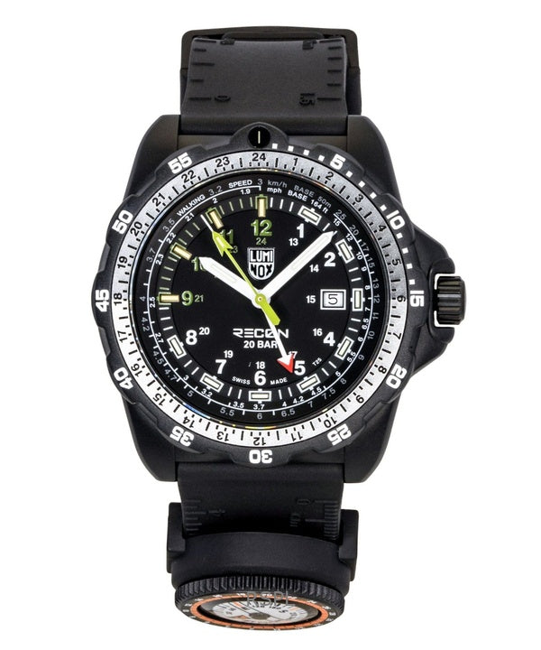 Luminox Recon Nav Spec GMT Rubber Strap Black Dial Quartz Diver's XL.8837.SET 200M Men's Watch