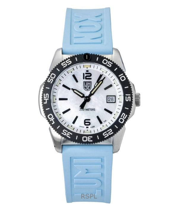 Luminox Pacific Diver Ripple Rubber Strap Mother Of Pearl Dial Quartz Diver's XS.3124M 200M Unisex Watch