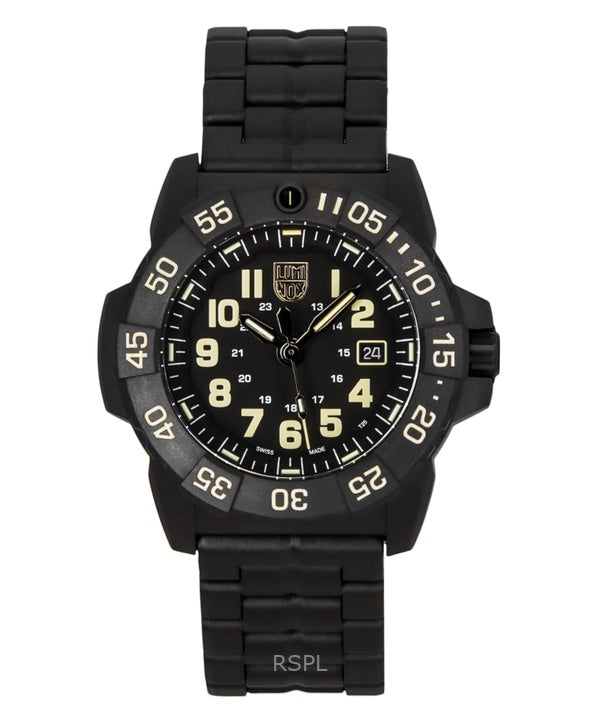 Luminox Navy SEAL 3500 Military Stainless Steel Black Dial Quartz Diver's XS.3510 200M Men's Watch