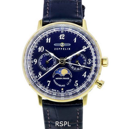 Zeppelin LZ129 Hindenburg Moonphase Blue Dial Quartz 70392 Women's Watch