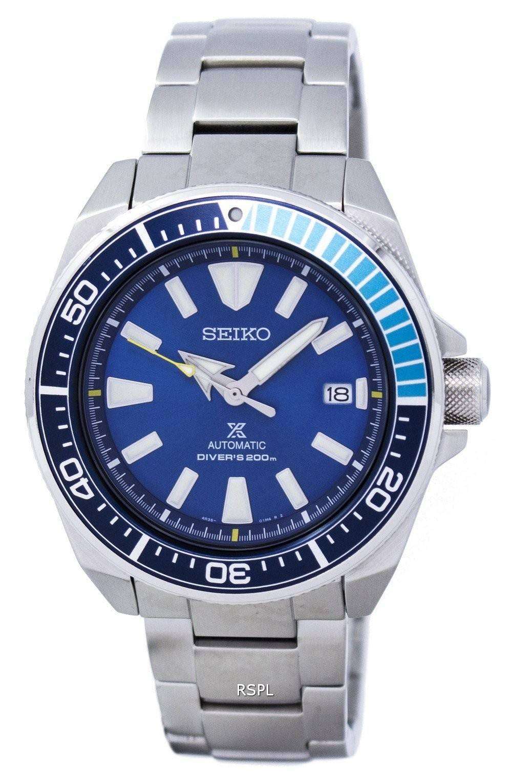 filter mælk Forbedring Seiko Prospex "BLUE LAGOON" Samurai Automatic Diver's 200M SRPB09 SRPB09K1  SRPB09K Men's Watch - ZetaWatches