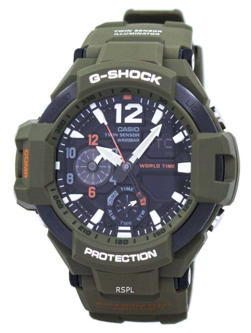 Casio G-Shock Gravitymaster Analog Digital Twin Sensor World Time GA-1100KH-3A Men's Watch