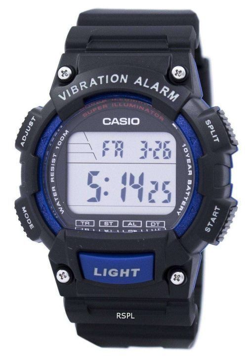 Casio Super Illuminator Dual Time Vibration Alarm Digital W-736H-2AV Men's Watch