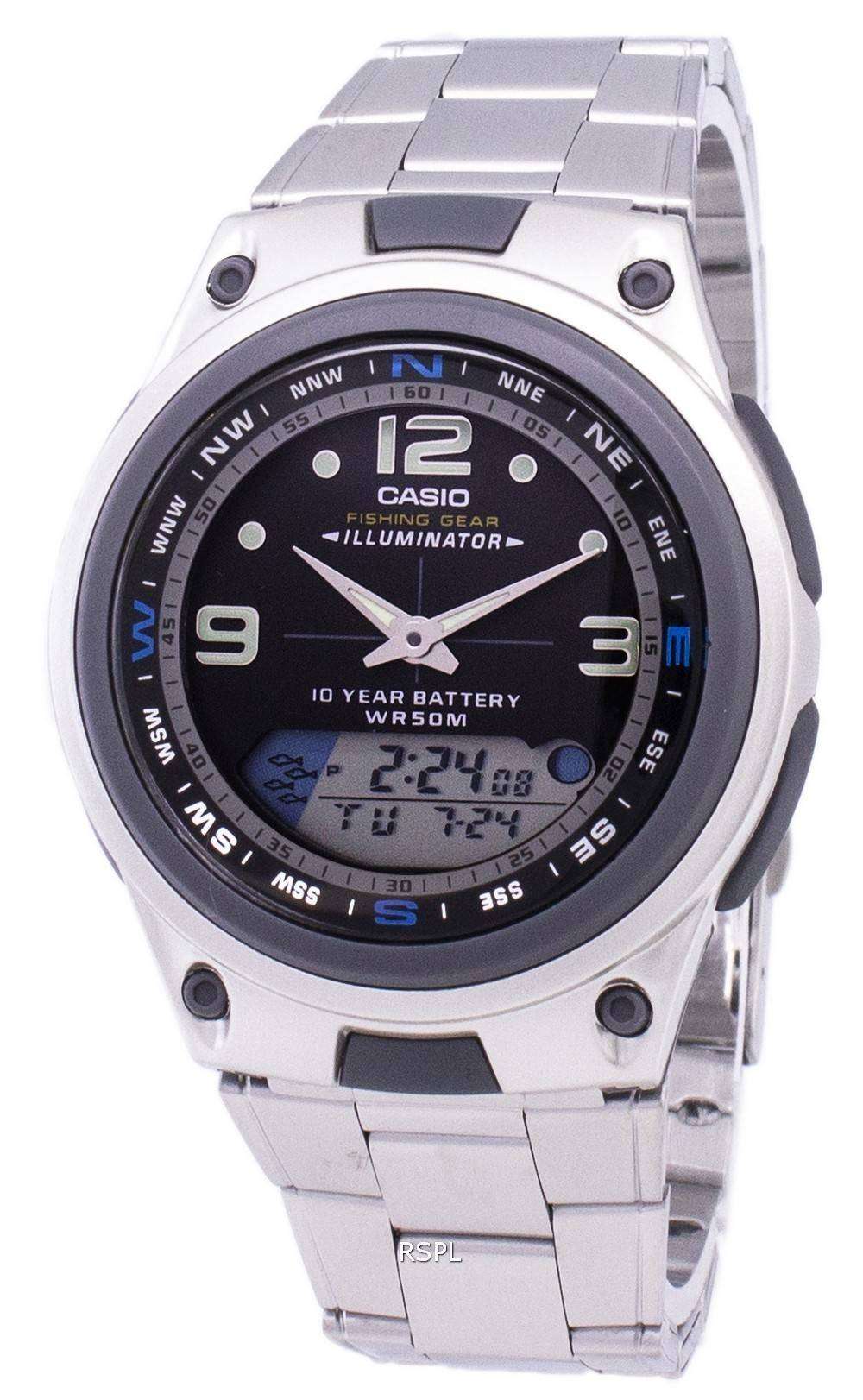 Casio Analog Digital Out Gear Fishing Illuminator AW-82D-1AVDF AW-82D-1AV  Mens Watch - ZetaWatches