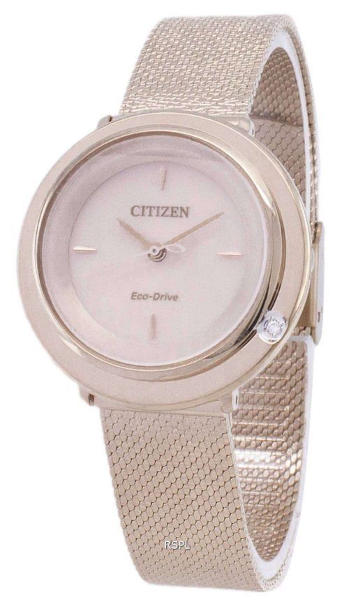 Citizen L Eco-Drive EM0643-84X Analog Diamond Accents Women's Watch