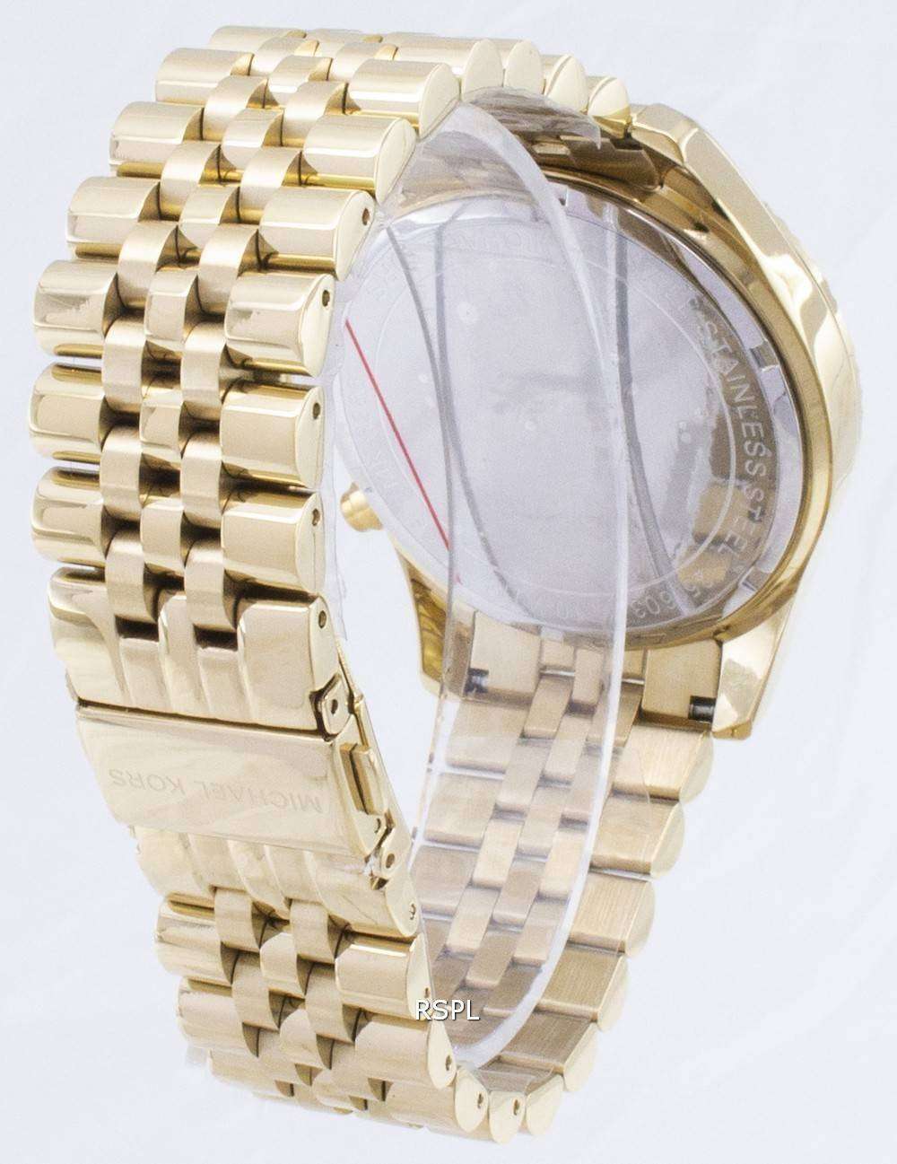 Michael Kors Lexington Chronograph Black Dial Gold-tone MK8286 Men\'s Watch  - ZetaWatches