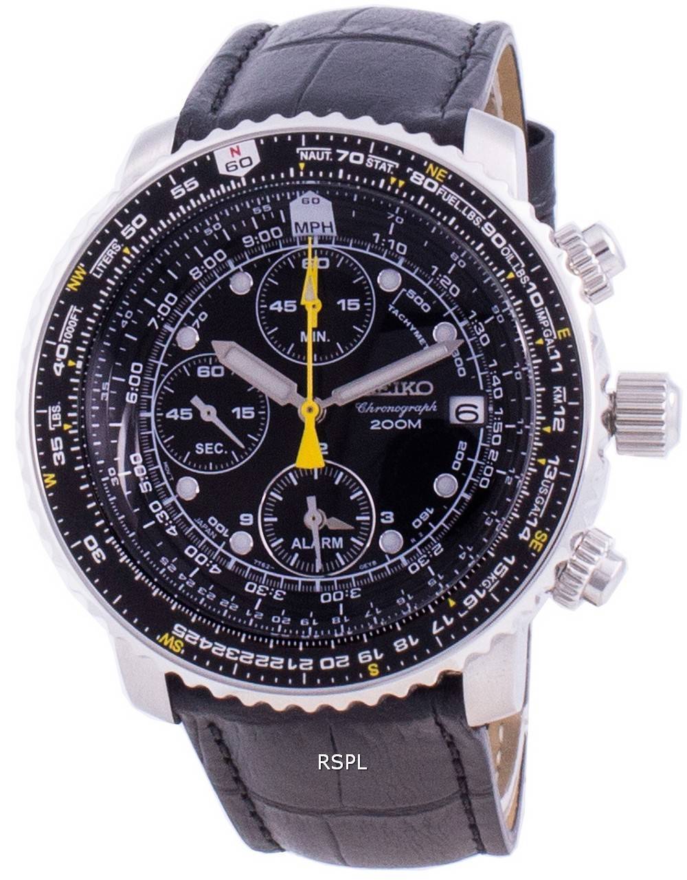 Seiko Pilot's Flight SNA411P1-VAR-LS6 Quartz Chronograph Men's Watch ZetaWatches